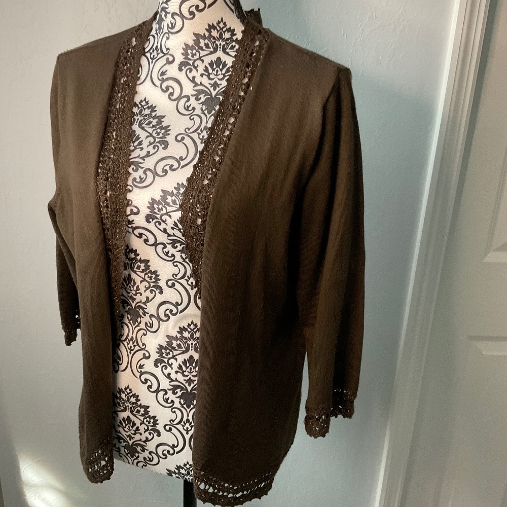 Brown Cardigan throw over.